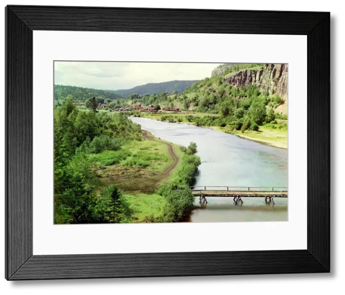 Framed Print : Krasnaia Cliff near the Miniar Station, between 1905 and 1915. Creator: Sergey Mikhaylovich Prokudin-Gorsky Framed Print : Krasnaia Cliff near the Miniar Station, between 1905 and 1915. Creator: Sergey Mikhaylovich Prokudin-Gorsky