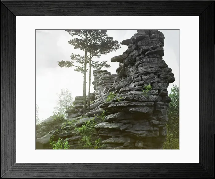 Framed Print : Chertovo Gorodishche [rock formation], 1910. Creator: Sergey Mikhaylovich Prokudin-Gorsky