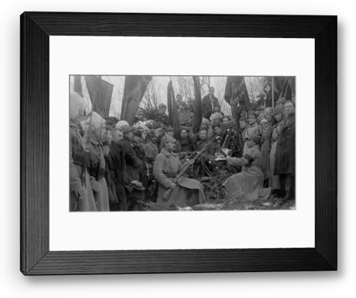 Framed Print : Funeral of V.M. Kruchina; at the cemetery. 1917-1923. Creator: Unknown Framed Print : Funeral of V.M. Kruchina; at the cemetery. 1917-1923. Creator: Unknown