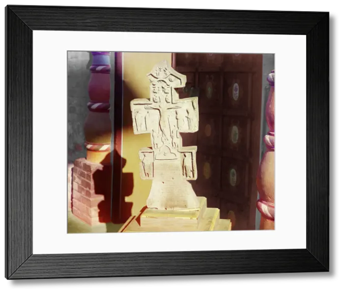 Framed Print : 1459 tombstone made of white limestone in the Rostov museum, Rostov Velikii, 1911. Creator: Sergey Mikhaylovich Prokudin-Gorsky Framed Print : 1459 tombstone made of white limestone in the Rostov museum, Rostov Velikii, 1911. Creator: Sergey Mikhaylovich Prokudin-Gorsky