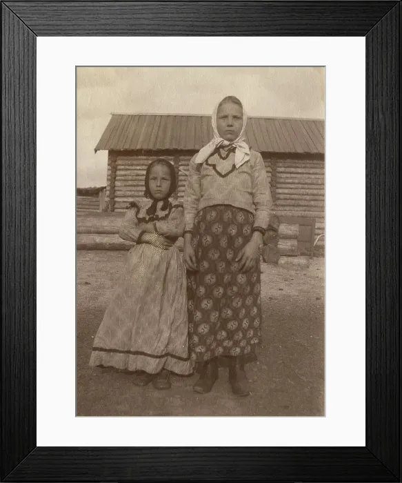 Framed Print : Teenage girls in festive dresses, 1912. Creator: Unknown Framed Print : Teenage girls in festive dresses, 1912. Creator: Unknown