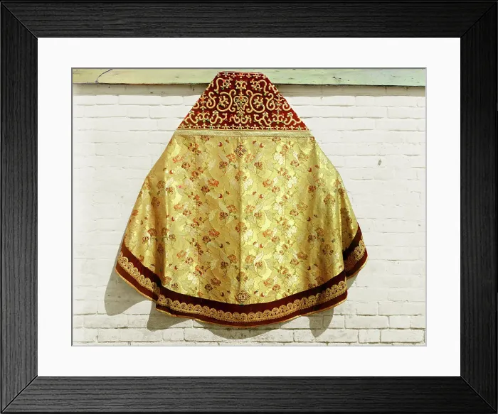 Framed Print : Phelonion [vestment] from the second half of the eighteenth century, from a very old... 1911. Creator: Sergey Mikhaylovich Prokudin-Gorsky