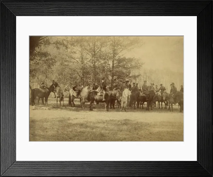Framed Print : A group of hunters on horseback, 1910-1919. Creator: Unknown Framed Print : A group of hunters on horseback, 1910-1919. Creator: Unknown