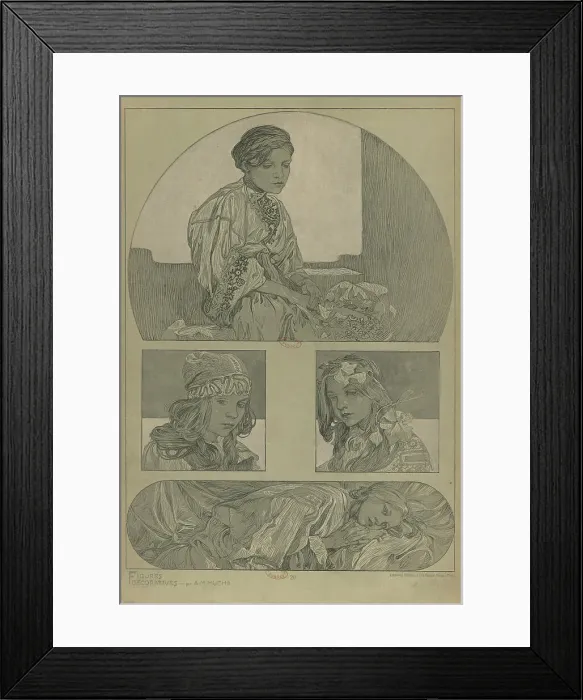 Framed Print : Figures décoratives, 1902. Creator: Mucha, Alfons Marie (1860-1939) Framed Print : Figures décoratives, 1902. Creator: Mucha, Alfons Marie (1860-1939)