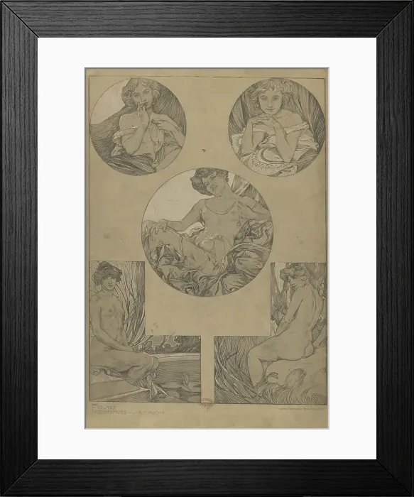Framed Print : Figures décoratives, 1902. Creator: Mucha, Alfons Marie (1860-1939) Framed Print : Figures décoratives, 1902. Creator: Mucha, Alfons Marie (1860-1939)