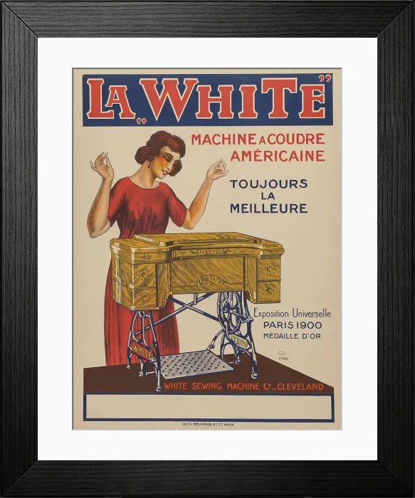 Framed Print : La White, machine à coudre américaine, c. 1912. Creator: Anonymous Framed Print : La White, machine à coudre américaine, c. 1912. Creator: Anonymous