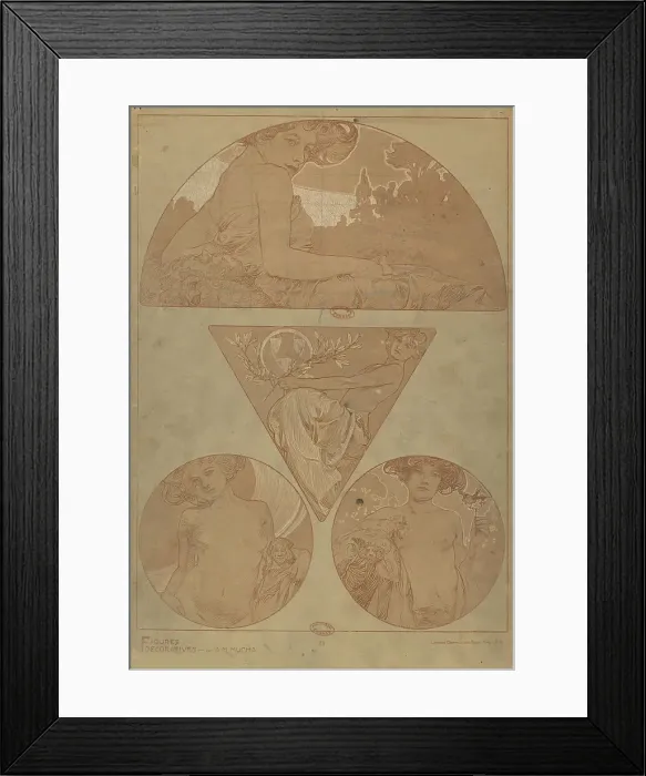 Framed Print : Figures décoratives, 1902. Creator: Mucha, Alfons Marie (1860-1939) Framed Print : Figures décoratives, 1902. Creator: Mucha, Alfons Marie (1860-1939)
