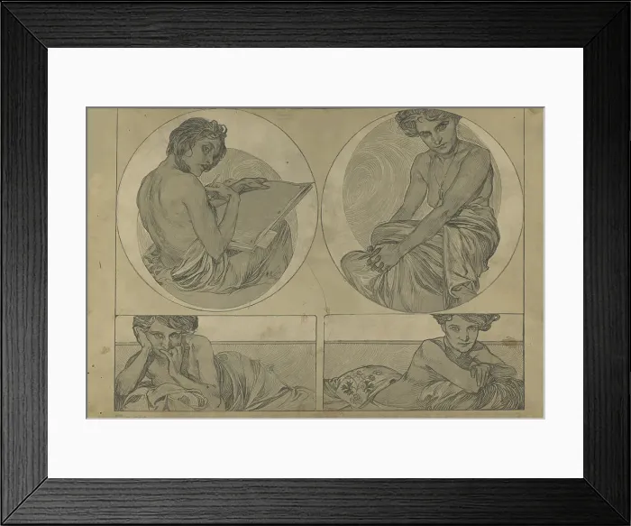 Framed Print : Figures décoratives, 1902. Creator: Mucha, Alfons Marie (1860-1939) Framed Print : Figures décoratives, 1902. Creator: Mucha, Alfons Marie (1860-1939)