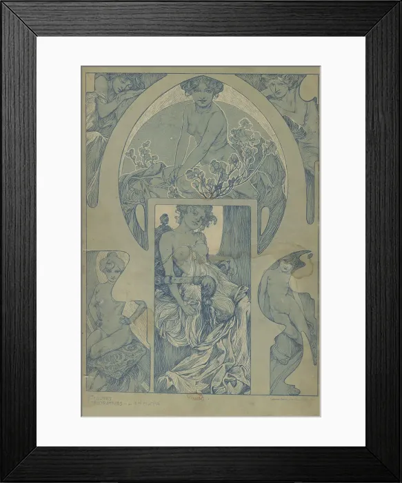 Framed Print : Figures décoratives, 1902. Creator: Mucha, Alfons Marie (1860-1939) Framed Print : Figures décoratives, 1902. Creator: Mucha, Alfons Marie (1860-1939)