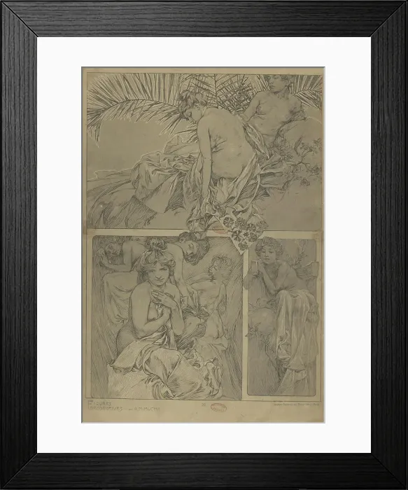 Framed Print : Figures décoratives, 1902. Creator: Mucha, Alfons Marie (1860-1939) Framed Print : Figures décoratives, 1902. Creator: Mucha, Alfons Marie (1860-1939)