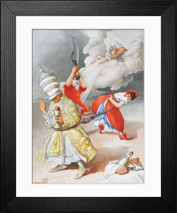 Framed Print : La Séparation des Églises et de l'État (Separation of the Churches and the State), 1905. Creator: Anonymous Framed Print : La Séparation des Églises et de l'État (Separation of the Churches and the State), 1905. Creator: Anonymous