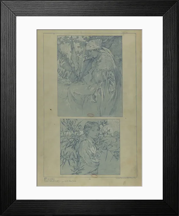 Framed Print : Figures décoratives, 1902. Creator: Mucha, Alfons Marie (1860-1939) Framed Print : Figures décoratives, 1902. Creator: Mucha, Alfons Marie (1860-1939)