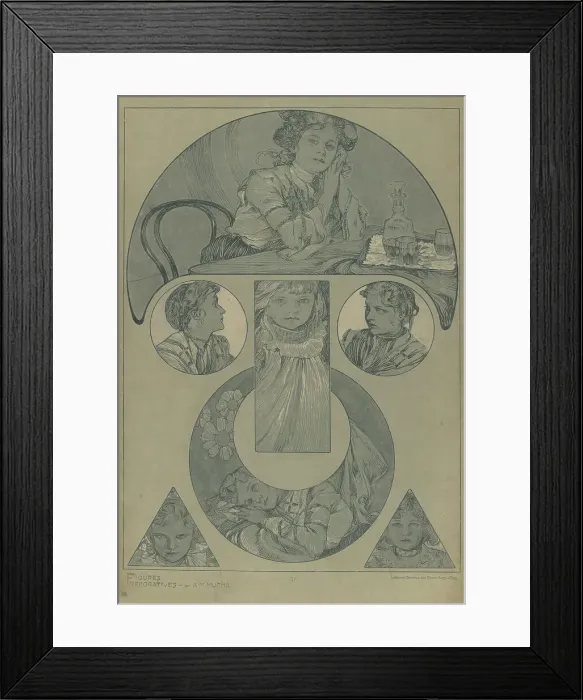 Framed Print : Figures décoratives, 1902. Creator: Mucha, Alfons Marie (1860-1939) Framed Print : Figures décoratives, 1902. Creator: Mucha, Alfons Marie (1860-1939)