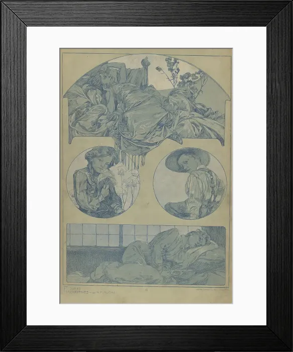 Framed Print : Figures décoratives, 1902. Creator: Mucha, Alfons Marie (1860-1939) Framed Print : Figures décoratives, 1902. Creator: Mucha, Alfons Marie (1860-1939)