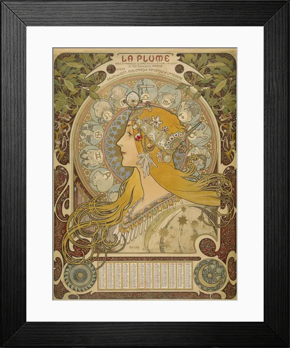 Framed Print : La Plume, 1896. Creator: Mucha, Alfons Marie (1860-1939) Framed Print : La Plume, 1896. Creator: Mucha, Alfons Marie (1860-1939)