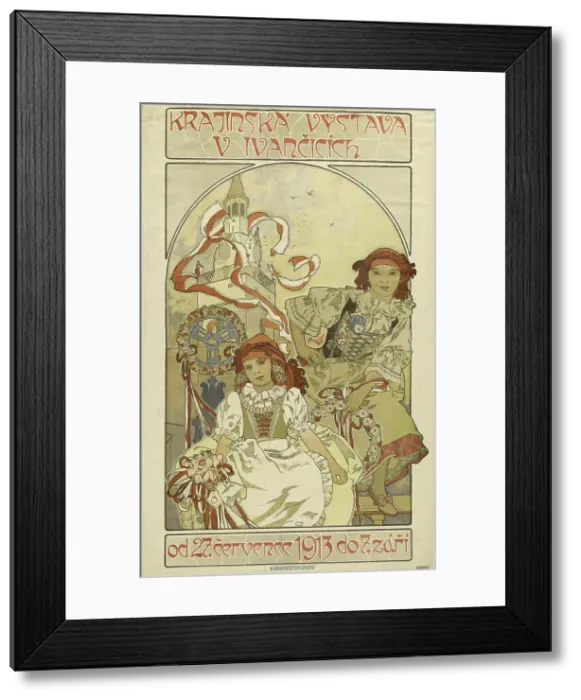 Framed Print : Regional exhibition in Ivancice, 1912. Creator: Mucha, Alfons Marie (1860-1939) Framed Print : Regional exhibition in Ivancice, 1912. Creator: Mucha, Alfons Marie (1860-1939)
