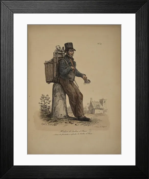 Framed Print : Tin spoons seller. From the Series Cris de Paris (The Cries of Paris), 1815. Creator: Vernet, Carle (1758-1836). Tin spoons seller. From the Series Cris de Paris (The Cries of Paris), 1815. Creator: Vernet, Carle (1758-1836) Framed Print : Tin spoons seller. From the Series Cris de Paris (The Cries of Paris), 1815. Creator: Vernet, Carle (1758-1836). Tin spoons seller. From the Series Cris de Paris (The Cries of Paris), 1815. Creator: Vernet, Carle (1758-1836)