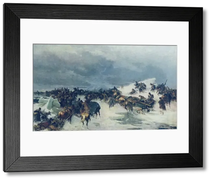Framed Print : Russian Forces Crossing the frozen Gulf of Bothnia in 1809, 1875. Creator: Kotzebue, Alexander von (1815-1889) Framed Print : Russian Forces Crossing the frozen Gulf of Bothnia in 1809, 1875. Creator: Kotzebue, Alexander von (1815-1889)