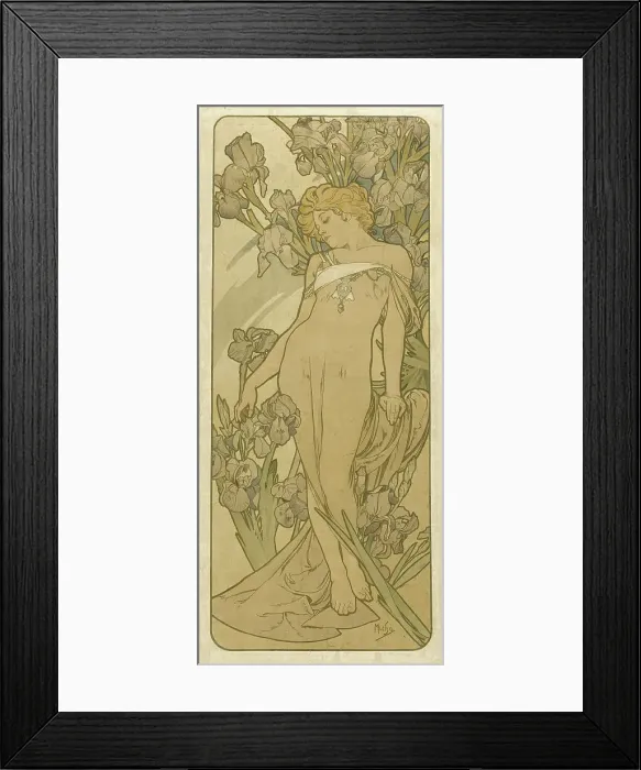 Framed Print : Iris (From the Series Flowers), 1898. Creator: Mucha, Alfons Marie (1860-1939) Framed Print : Iris (From the Series Flowers), 1898. Creator: Mucha, Alfons Marie (1860-1939)