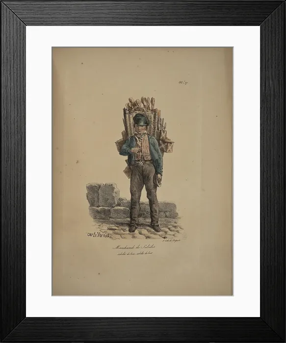 Framed Print : Bowl seller. From the Series Cris de Paris (The Cries of Paris), 1815. Creator: Vernet, Carle (1758-1836). Bowl seller. From the Series Cris de Paris (The Cries of Paris), 1815. Creator: Vernet, Carle (1758-1836) Framed Print : Bowl seller. From the Series Cris de Paris (The Cries of Paris), 1815. Creator: Vernet, Carle (1758-1836). Bowl seller. From the Series Cris de Paris (The Cries of Paris), 1815. Creator: Vernet, Carle (1758-1836)