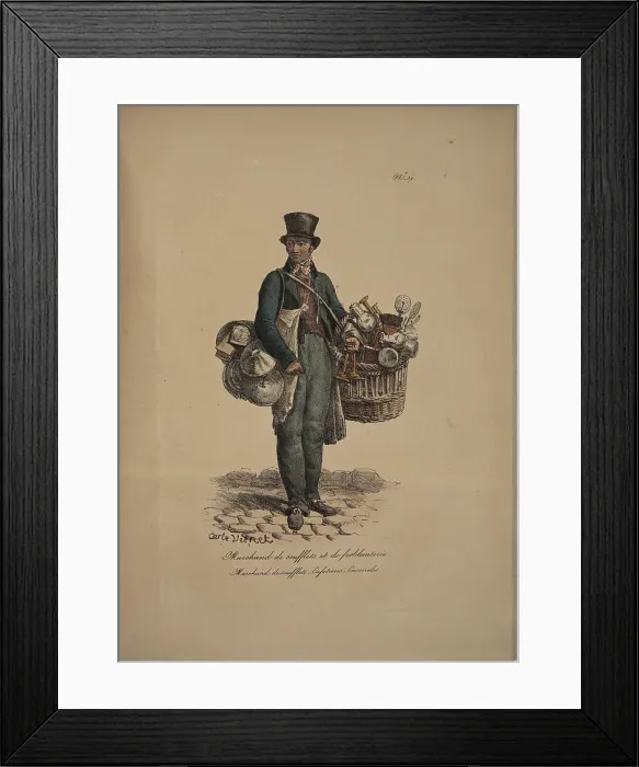 Framed Print : Bellows seller. From the Series Cris de Paris (The Cries of Paris), 1815. Creator: Vernet, Carle (1758-1836). Bellows seller. From the Series Cris de Paris (The Cries of Paris), 1815. Creator: Vernet, Carle (1758-1836) Framed Print : Bellows seller. From the Series Cris de Paris (The Cries of Paris), 1815. Creator: Vernet, Carle (1758-1836). Bellows seller. From the Series Cris de Paris (The Cries of Paris), 1815. Creator: Vernet, Carle (1758-1836)