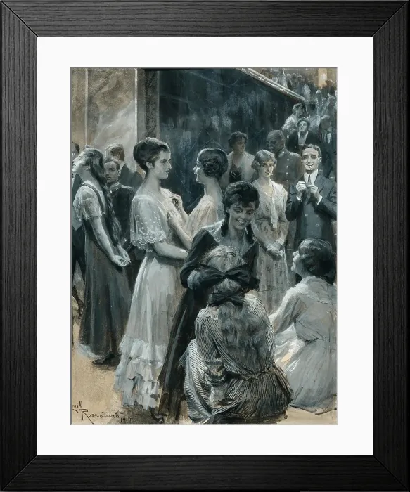 Framed Print : Lively conversation, 1917. Creator: Rosenstand, Emil Christian (1859-1932) Framed Print : Lively conversation, 1917. Creator: Rosenstand, Emil Christian (1859-1932)