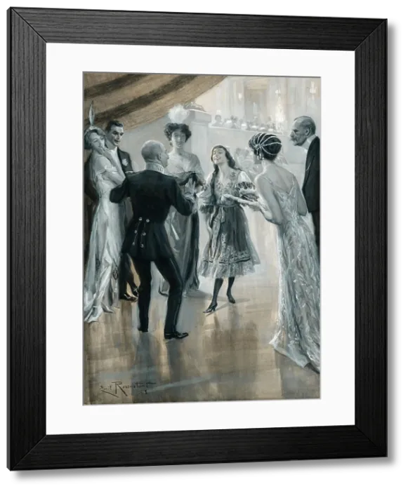 Framed Print : A Little Dance, 1913. Creator: Rosenstand, Emil Christian (1859-1932) Framed Print : A Little Dance, 1913. Creator: Rosenstand, Emil Christian (1859-1932)
