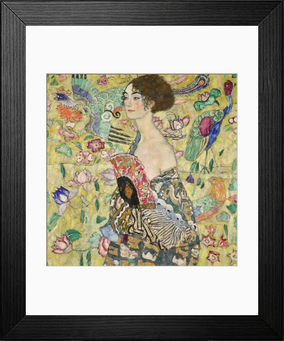Framed Print : Dame mit Fächer (Lady with a Fan), 1917-1918. Creator: Klimt, Gustav (1862-1918) Framed Print : Dame mit Fächer (Lady with a Fan), 1917-1918. Creator: Klimt, Gustav (1862-1918)