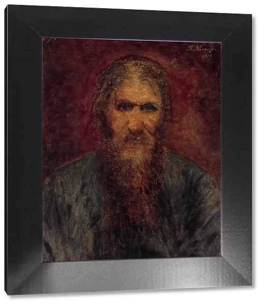 Portrait of Grigori Yefimovich Rasputin (1869-1916), 1914. Creator: Krarup, Theodora