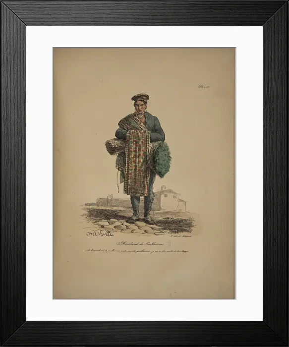 Framed Print : Doormat seller. From the Series Cris de Paris (The Cries of Paris), 1815. Creator: Vernet, Carle (1758-1836). Doormat seller. From the Series Cris de Paris (The Cries of Paris), 1815. Creator: Vernet, Carle (1758-1836) Framed Print : Doormat seller. From the Series Cris de Paris (The Cries of Paris), 1815. Creator: Vernet, Carle (1758-1836). Doormat seller. From the Series Cris de Paris (The Cries of Paris), 1815. Creator: Vernet, Carle (1758-1836)
