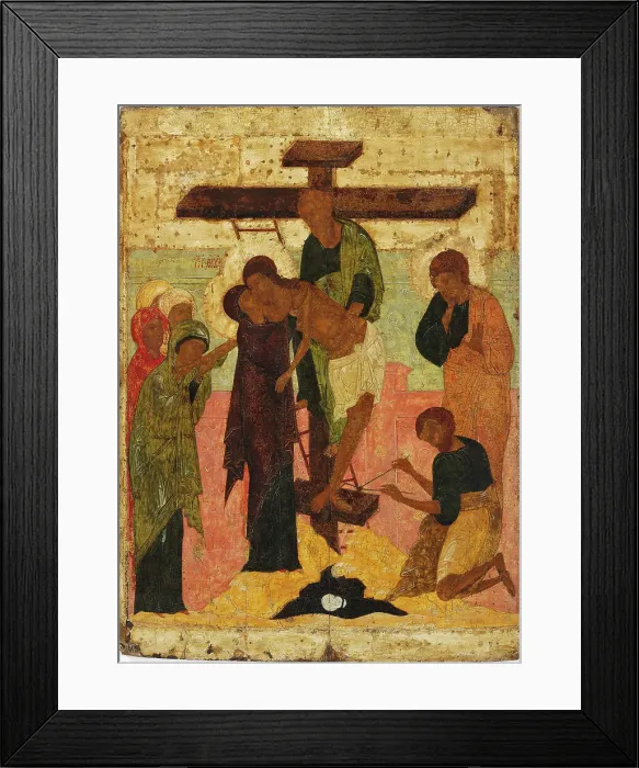 Framed Print : The Descent from the Cross, 16th century. Creator: Russian icon Framed Print : The Descent from the Cross, 16th century. Creator: Russian icon
