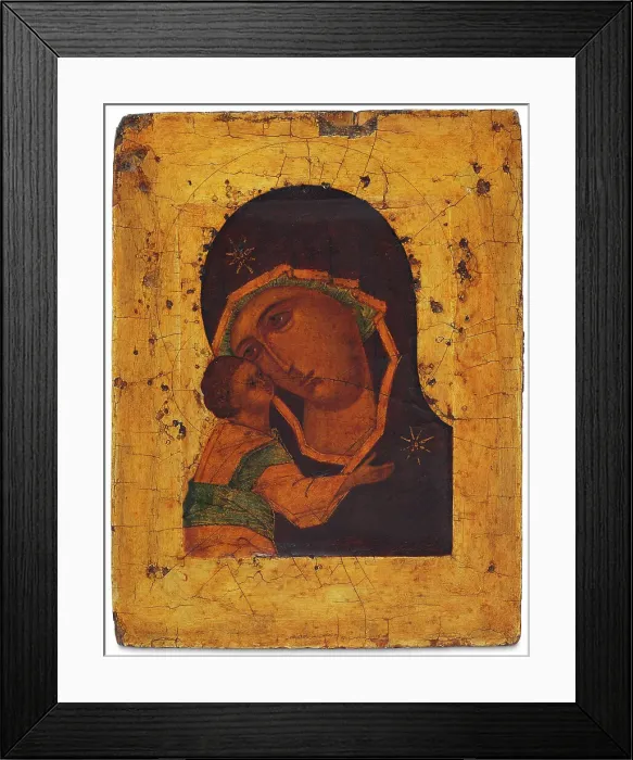 Framed Print : The Virgin of Vladimir, 16th century. Creator: Russian icon Framed Print : The Virgin of Vladimir, 16th century. Creator: Russian icon