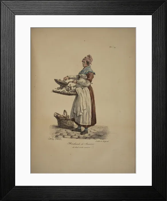 Framed Print : Sausage seller. From the Series Cris de Paris (The Cries of Paris), 1815. Creator: Vernet, Carle (1758-1836). Sausage seller. From the Series Cris de Paris (The Cries of Paris), 1815. Creator: Vernet, Carle (1758-1836) Framed Print : Sausage seller. From the Series Cris de Paris (The Cries of Paris), 1815. Creator: Vernet, Carle (1758-1836). Sausage seller. From the Series Cris de Paris (The Cries of Paris), 1815. Creator: Vernet, Carle (1758-1836)