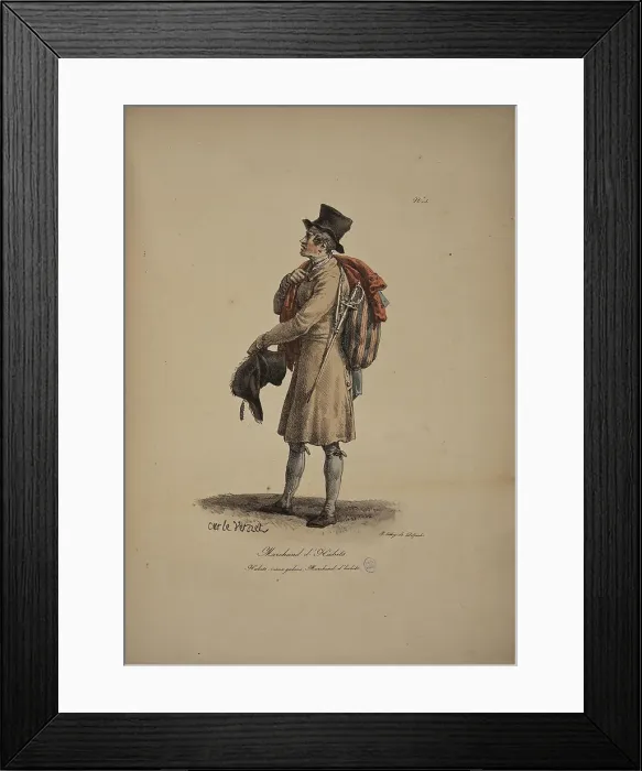 Framed Print : Clothing merchant. From the Series Cris de Paris (The Cries of Paris), 1815. Creator: Vernet, Carle (1758-1836). Clothing merchant. From the Series Cris de Paris (The Cries of Paris), 1815. Creator: Vernet, Carle (1758-1836) Framed Print : Clothing merchant. From the Series Cris de Paris (The Cries of Paris), 1815. Creator: Vernet, Carle (1758-1836). Clothing merchant. From the Series Cris de Paris (The Cries of Paris), 1815. Creator: Vernet, Carle (1758-1836)