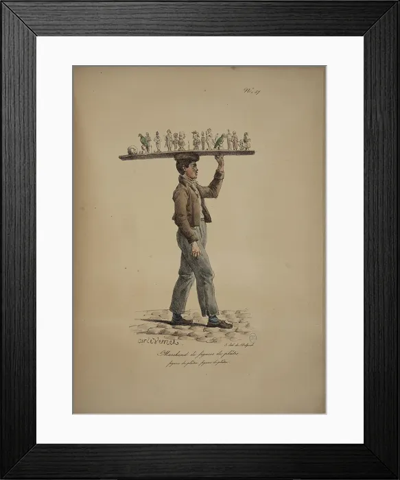 Framed Print : Plaster figure seller. From the Series Cris de Paris (The Cries of Paris), 1815. Creator: Vernet, Carle (1758-1836). Plaster figure seller. From the Series Cris de Paris (The Cries of Paris), 1815. Creator: Vernet, Carle (1758-1836) Framed Print : Plaster figure seller. From the Series Cris de Paris (The Cries of Paris), 1815. Creator: Vernet, Carle (1758-1836). Plaster figure seller. From the Series Cris de Paris (The Cries of Paris), 1815. Creator: Vernet, Carle (1758-1836)