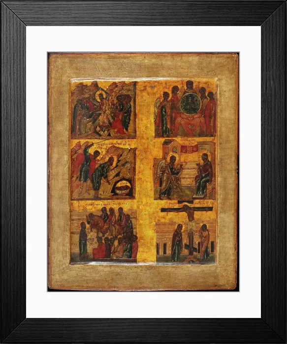 Framed Print : Hexameron, 16th century. Creator: Russian icon Framed Print : Hexameron, 16th century. Creator: Russian icon
