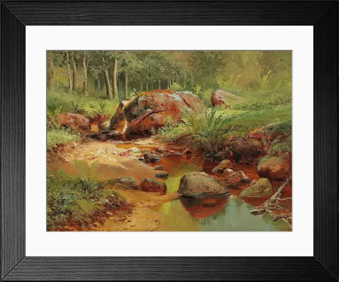 Framed Print : Spring landscape by a bending brook. Creator: Shishkin, Ivan Ivanovich (1832-1898) Framed Print : Spring landscape by a bending brook. Creator: Shishkin, Ivan Ivanovich (1832-1898)