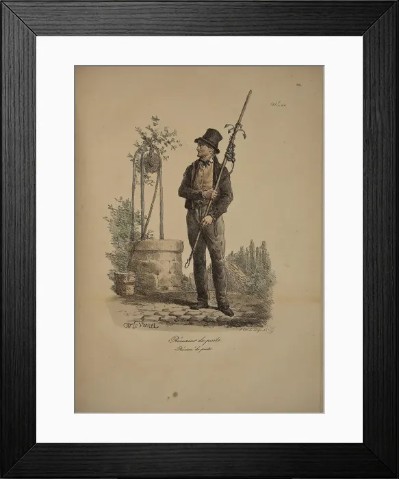 Framed Print : Well scrubber. From the Series Cris de Paris (The Cries of Paris), 1815. Creator: Vernet, Carle (1758-1836). Well scrubber. From the Series Cris de Paris (The Cries of Paris), 1815. Creator: Vernet, Carle (1758-1836) Framed Print : Well scrubber. From the Series Cris de Paris (The Cries of Paris), 1815. Creator: Vernet, Carle (1758-1836). Well scrubber. From the Series Cris de Paris (The Cries of Paris), 1815. Creator: Vernet, Carle (1758-1836)