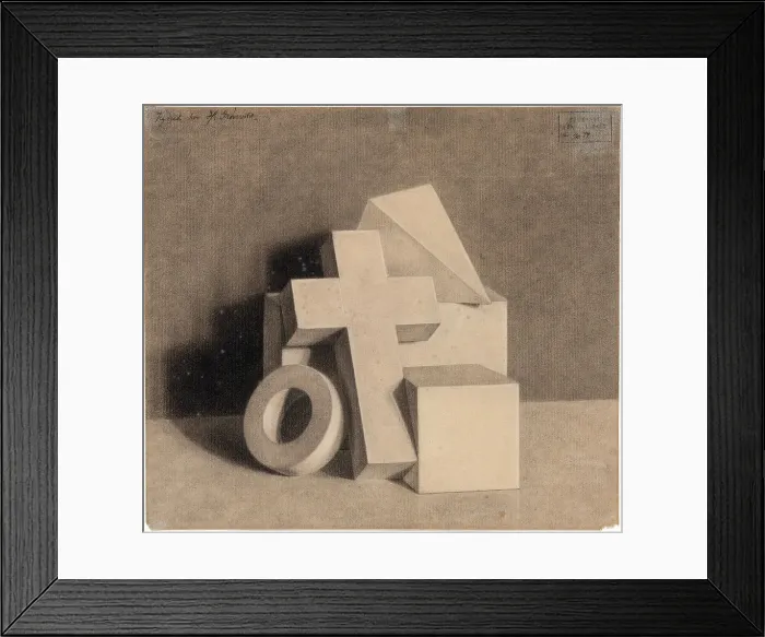 Framed Print : Still Life with Geometric Models, 1879. Creator: Hammershøi, Vilhelm (1864-1916) Framed Print : Still Life with Geometric Models, 1879. Creator: Hammershøi, Vilhelm (1864-1916)