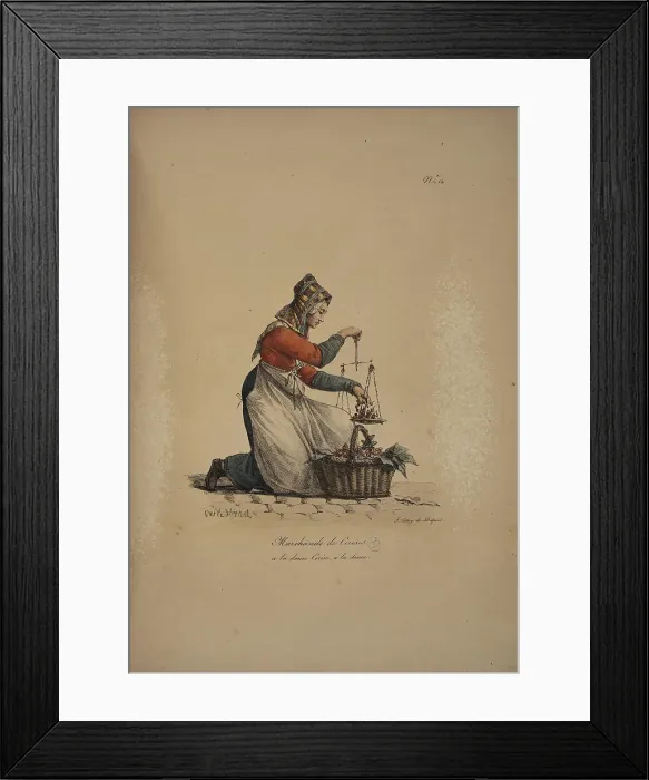 Framed Print : Cherry Seller. From the Series Cris de Paris (The Cries of Paris), 1815. Creator: Vernet, Carle (1758-1836). Cherry Seller. From the Series Cris de Paris (The Cries of Paris), 1815. Creator: Vernet, Carle (1758-1836) Framed Print : Cherry Seller. From the Series Cris de Paris (The Cries of Paris), 1815. Creator: Vernet, Carle (1758-1836). Cherry Seller. From the Series Cris de Paris (The Cries of Paris), 1815. Creator: Vernet, Carle (1758-1836)