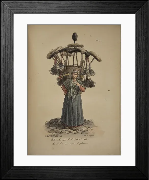 Framed Print : Horsehair broom seller. From the Series Cris de Paris (The Cries of Paris), 1815. Creator: Vernet, Carle (1758-1836). Horsehair broom seller. From the Series Cris de Paris (The Cries of Paris), 1815. Creator: Vernet, Carle (1758-1836) Framed Print : Horsehair broom seller. From the Series Cris de Paris (The Cries of Paris), 1815. Creator: Vernet, Carle (1758-1836). Horsehair broom seller. From the Series Cris de Paris (The Cries of Paris), 1815. Creator: Vernet, Carle (1758-1836)
