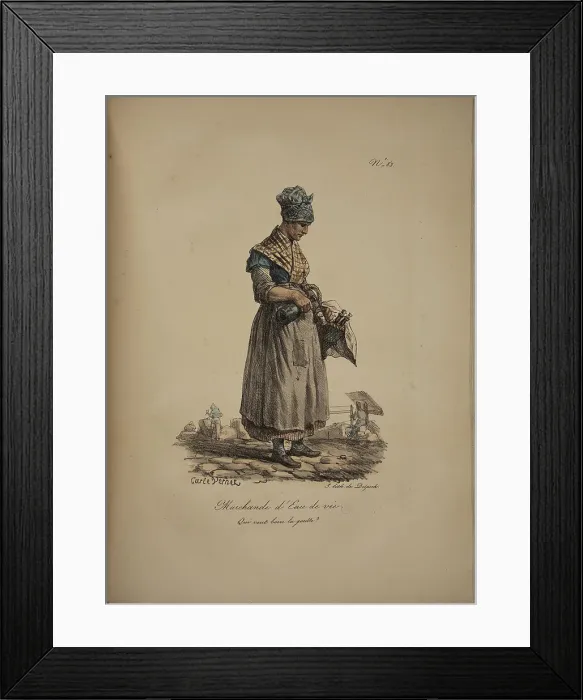 Framed Print : Brandy seller. From the Series Cris de Paris (The Cries of Paris), 1815. Creator: Vernet, Carle (1758-1836). Brandy seller. From the Series Cris de Paris (The Cries of Paris), 1815. Creator: Vernet, Carle (1758-1836) Framed Print : Brandy seller. From the Series Cris de Paris (The Cries of Paris), 1815. Creator: Vernet, Carle (1758-1836). Brandy seller. From the Series Cris de Paris (The Cries of Paris), 1815. Creator: Vernet, Carle (1758-1836)