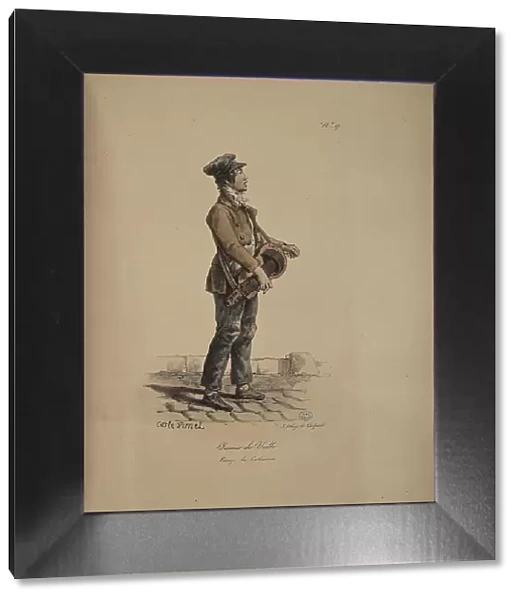 Hurdy-Gurdy player. From the Series 'Cris de Paris' (The Cries of Paris), 1815. Creator: Vernet, Carle (1758-1836). Hurdy-Gurdy player. From the Series 'Cris de Paris' (The Cries of Paris), 1815. Creator: Vernet, Carle (1758-1836)