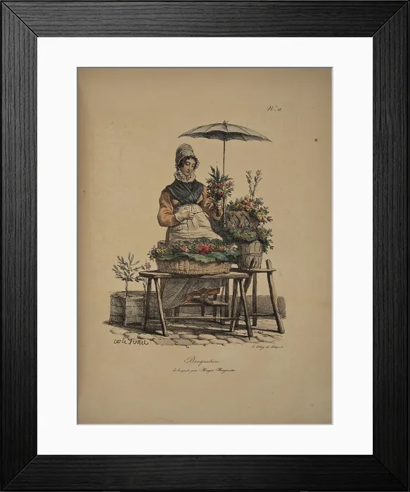 Framed Print : Flower girl. From the Series Cris de Paris (The Cries of Paris), 1815. Creator: Vernet, Carle (1758-1836). Flower girl. From the Series Cris de Paris (The Cries of Paris), 1815. Creator: Vernet, Carle (1758-1836) Framed Print : Flower girl. From the Series Cris de Paris (The Cries of Paris), 1815. Creator: Vernet, Carle (1758-1836). Flower girl. From the Series Cris de Paris (The Cries of Paris), 1815. Creator: Vernet, Carle (1758-1836)