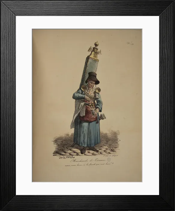 Framed Print : Herbal tea seller. From the Series Cris de Paris (The Cries of Paris), 1815. Creator: Vernet, Carle (1758-1836). Herbal tea seller. From the Series Cris de Paris (The Cries of Paris), 1815. Creator: Vernet, Carle (1758-1836) Framed Print : Herbal tea seller. From the Series Cris de Paris (The Cries of Paris), 1815. Creator: Vernet, Carle (1758-1836). Herbal tea seller. From the Series Cris de Paris (The Cries of Paris), 1815. Creator: Vernet, Carle (1758-1836)