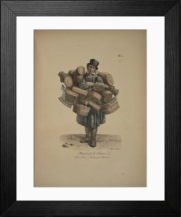 Framed Print : Basket seller. From the Series Cris de Paris (The Cries of Paris), 1815. Creator: Vernet, Carle (1758-1836). Basket seller. From the Series Cris de Paris (The Cries of Paris), 1815. Creator: Vernet, Carle (1758-1836) Framed Print : Basket seller. From the Series Cris de Paris (The Cries of Paris), 1815. Creator: Vernet, Carle (1758-1836). Basket seller. From the Series Cris de Paris (The Cries of Paris), 1815. Creator: Vernet, Carle (1758-1836)