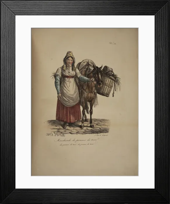 Framed Print : Potato seller. From the Series Cris de Paris (The Cries of Paris), 1815. Creator: Vernet, Carle (1758-1836). Potato seller. From the Series Cris de Paris (The Cries of Paris), 1815. Creator: Vernet, Carle (1758-1836) Framed Print : Potato seller. From the Series Cris de Paris (The Cries of Paris), 1815. Creator: Vernet, Carle (1758-1836). Potato seller. From the Series Cris de Paris (The Cries of Paris), 1815. Creator: Vernet, Carle (1758-1836)