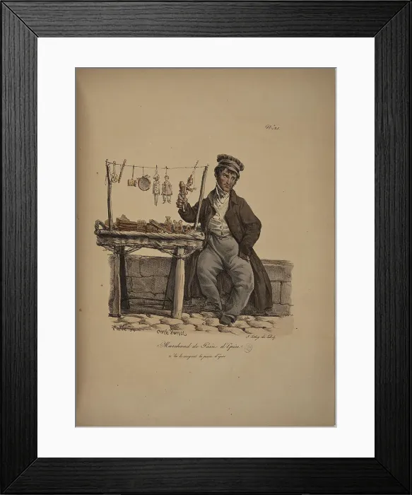 Framed Print : Gingerbread merchant. From the Series Cris de Paris (The Cries of Paris), 1815. Creator: Vernet, Carle (1758-1836). Gingerbread merchant. From the Series Cris de Paris (The Cries of Paris), 1815. Creator: Vernet, Carle (1758-1836) Framed Print : Gingerbread merchant. From the Series Cris de Paris (The Cries of Paris), 1815. Creator: Vernet, Carle (1758-1836). Gingerbread merchant. From the Series Cris de Paris (The Cries of Paris), 1815. Creator: Vernet, Carle (1758-1836)