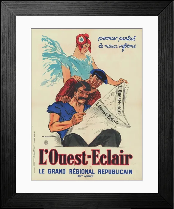 Framed Print : L'Ouest-éclair, le grand régional républicain, 1931. Creator: Dransy, Jules Isnard (1883-1945) Framed Print : L'Ouest-éclair, le grand régional républicain, 1931. Creator: Dransy, Jules Isnard (1883-1945)
