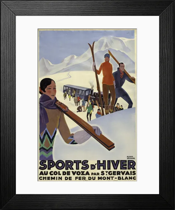 Framed Print : Sports d'hiver au col de Voza par St Gervais, c. 1930. Creator: Broders, Roger (1883-1953) Framed Print : Sports d'hiver au col de Voza par St Gervais, c. 1930. Creator: Broders, Roger (1883-1953)
